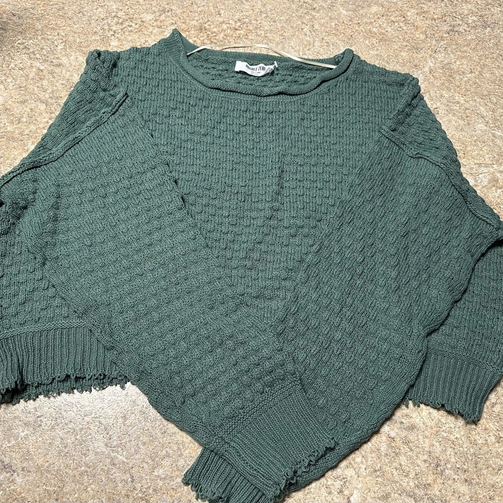 Green Textured Women's Sweater